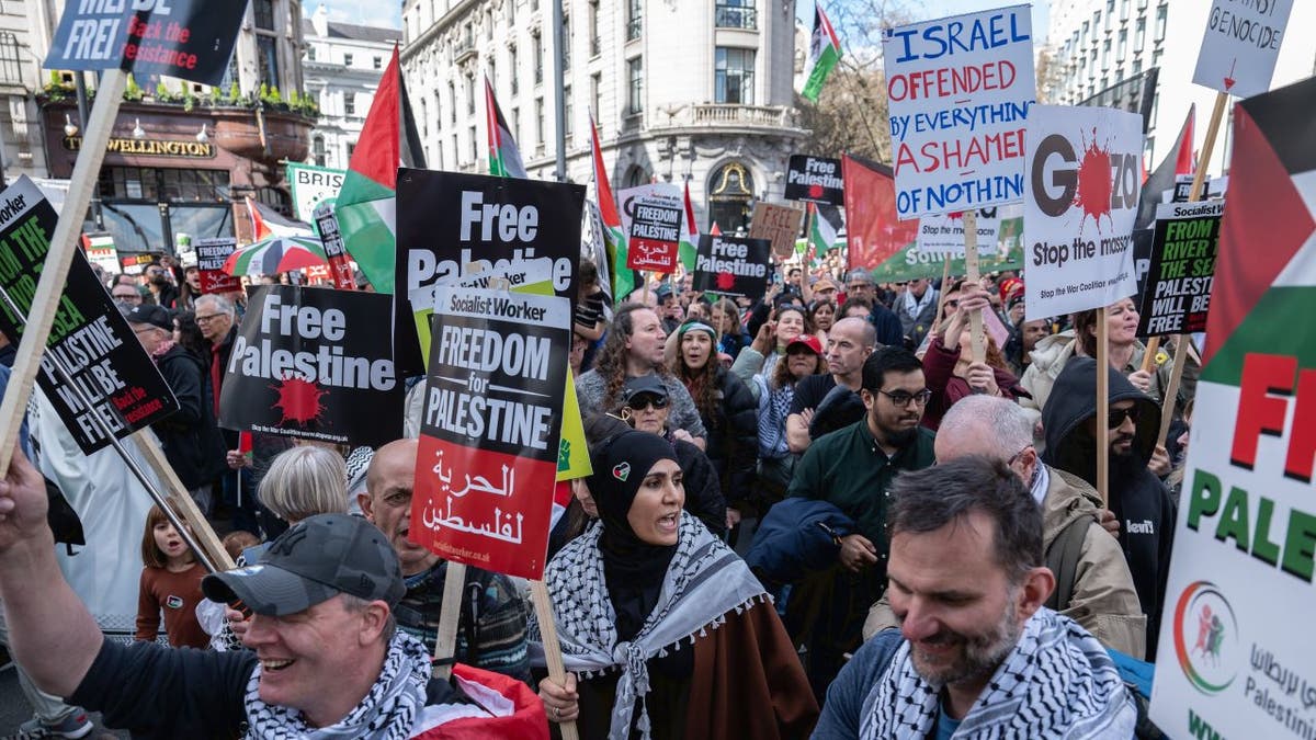 Aufnahme antiisraelischer Demonstranten