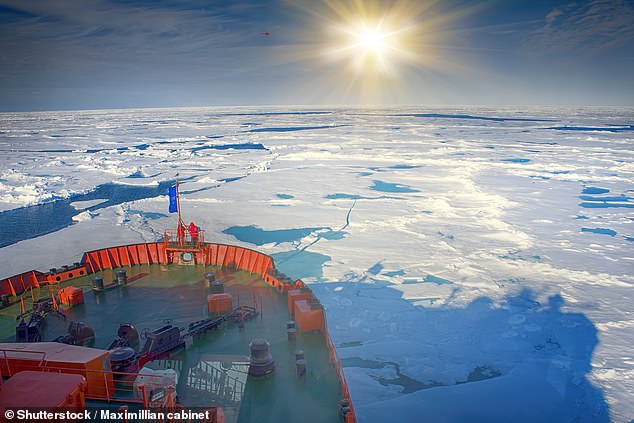Sie können für den Besuch des Nordpols bezahlen, aber seien Sie gewarnt, die Reise ist nicht nur kühl, sondern auch teuer.  Im Bild ist ein Eisbrecher auf dem Weg zum Nordpol