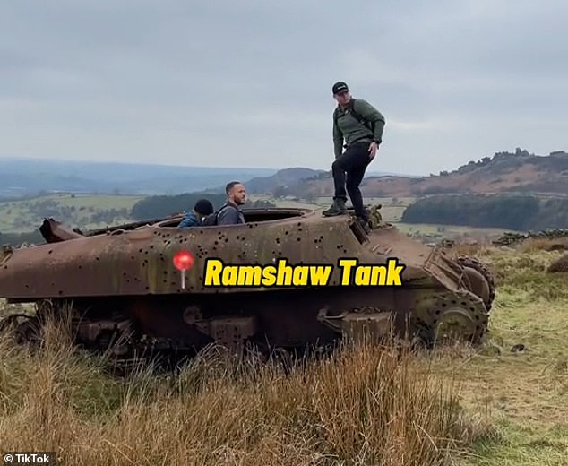 People have been seen climbing on the abandoned Ramshaw tank in Derbyshire's Peak District