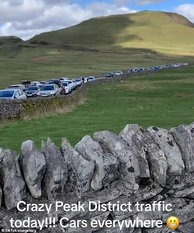 A TikToker was among those complaining about cars clogging the Peak District in Derbyshire