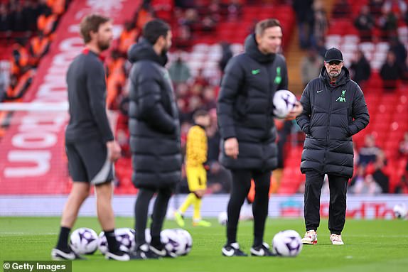 LIVERPOOL, ENGLAND - APRIL 4: Jurgen Klopp the head coach / manager of Liverpool ahead of the Premier League match between Liverpool FC and Sheffield United at Anfield on April 4, 2024 in Liverpool, England.(Photo by Robbie Jay Barratt - AMA/Getty Images)