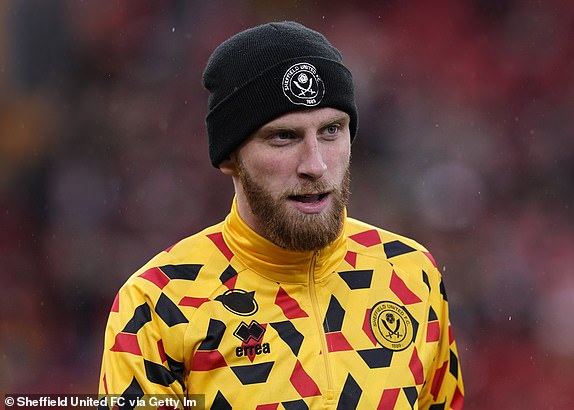 LIVERPOOL, ENGLAND - APRIL 04: Oli McBurnie of Sheffield United warms up before the Premier League match between Liverpool FC and Sheffield United at Anfield on April 04, 2024 in Liverpool, England. (Photo by SportImage/Sheffield United FC via Getty Images)