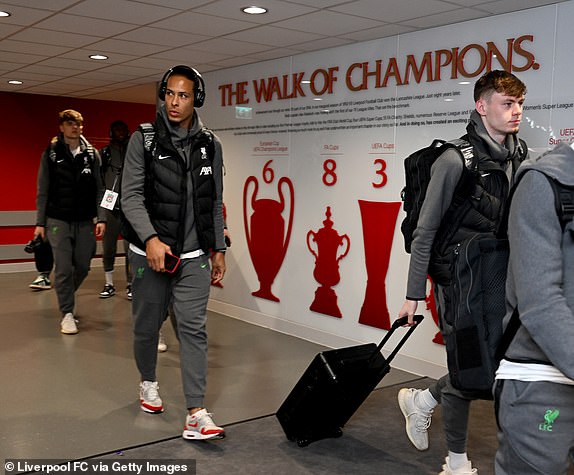 LIVERPOOL, ENGLAND - APRIL 04: (THE SUN OUT, THE SUN ON SUNDAY OUT) Virgil van Dijk captain of Liverpool arriving before the Premier League match between Liverpool FC and Sheffield United at Anfield on April 04, 2024 in Liverpool, England. (Photo by Andrew Powell/Liverpool FC via Getty Images)