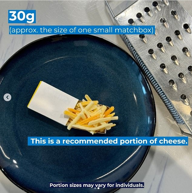Während eine Portion Käse nur 30 g (125 Kalorien) wiegen sollte und Sie nur moderate Mengen an Milchprodukten zu sich nehmen sollten, können Sie laut Bupa zwei bis drei Portionen pro Tag essen