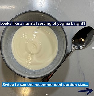 Laut Bupa ist der Verzehr eines halben Bechers Joghurt deutlich mehr als die empfohlene Portion