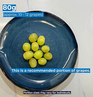 Laut Bupa ist es zu viel, eine halbe Kiste Weintrauben zu essen, stattdessen sollten wir uns auch an 80 g halten, was etwa 10 bis 12 Weintrauben entspricht