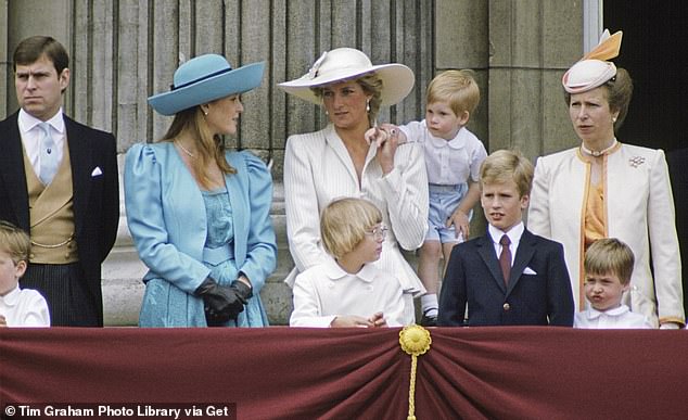 Pictured: Prince Andrew at Trooping The Colour in 1987, before he claims to have met paedophile Jeffrey Epstein
