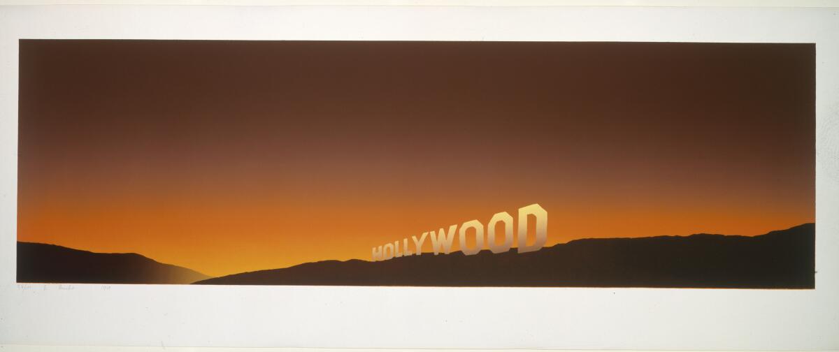 Ed Ruscha, "Hollywood," 1968, Siebdruck