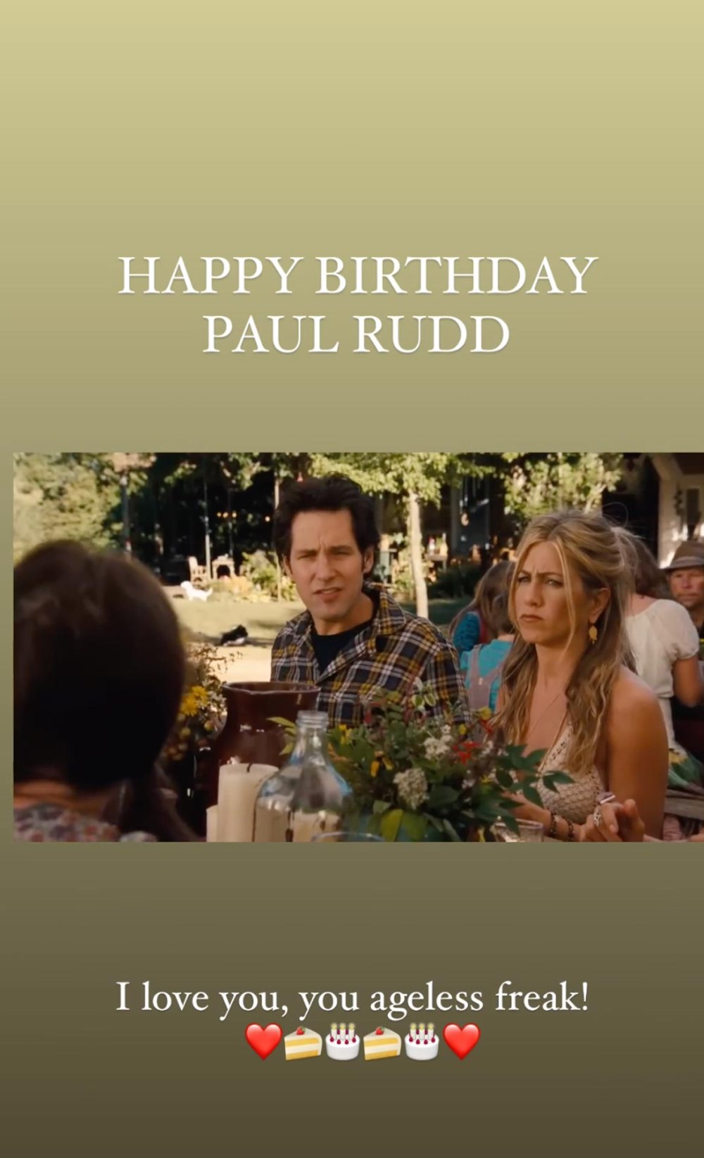 Jennifer Aniston nennt Paul Rudd an seinem Geburtstag einen zeitlosen Freak