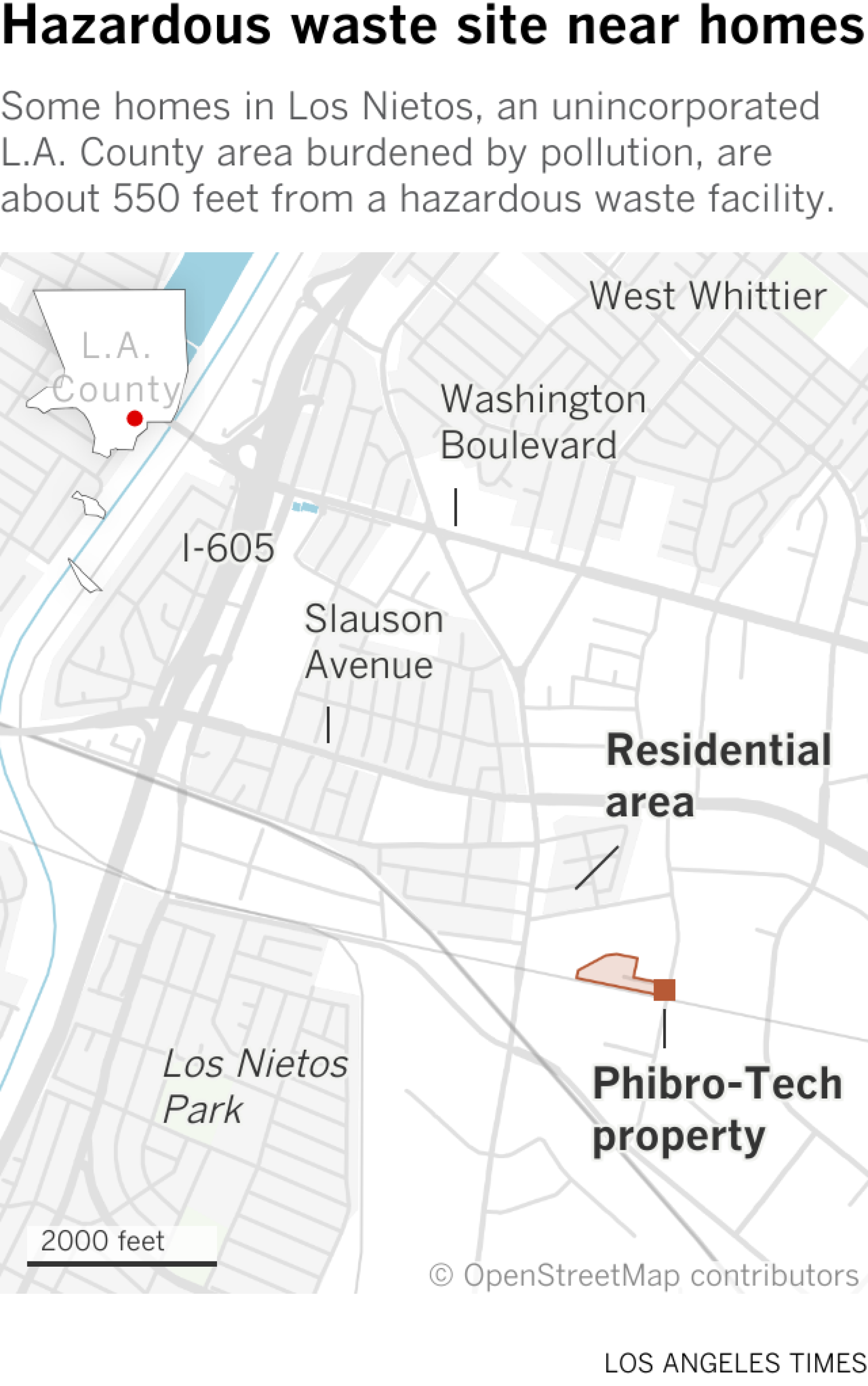 Die Ortungskarte zeigt die Lage der Häuser in Bezug auf Phibro-Tech