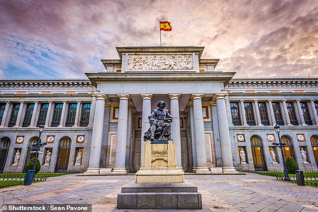 The Prado Museum facade. Established in 1819, the museum is considered the best collection of Spanish art and one of the world's finest collections of European art