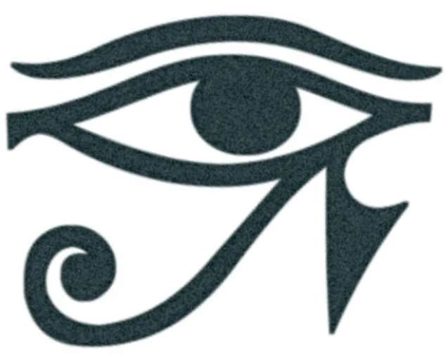 Der Verdächtige hatte eine Tätowierung im Halsbereich, die im Bild als ägyptisches „Auge des Horus“ beschrieben wird