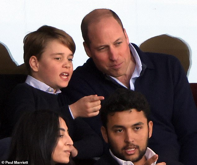 The heir to the British throne has long been a passionate supporter of Villa - and has even brought his son Prince George along to games at Villa Park (pictured in March 2023)