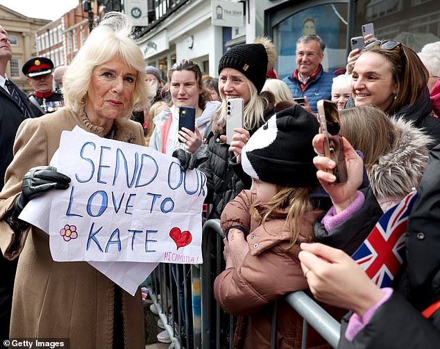Well-wishers at royal visits have passed on notes to Queen Camilla to give to the Princess of Wales