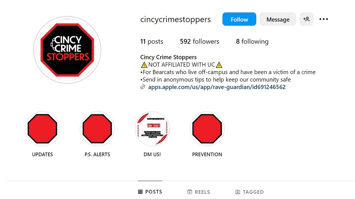 Instagram-Seite von Cincy Crime Stoppers