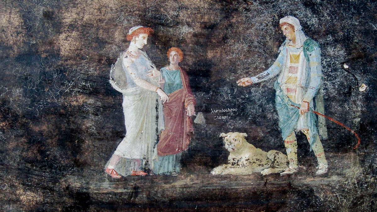 Fresko Helena von Troja und Paris von Troja 