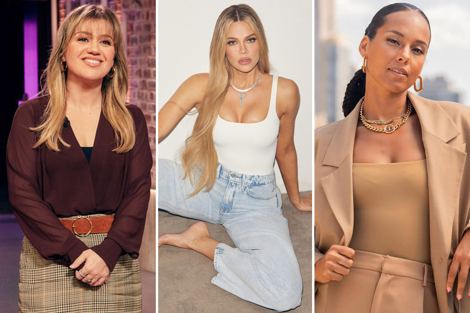 Kelly Clarkson, Khloé Kardashian und Alicia Keys tragen Bodys von Good America