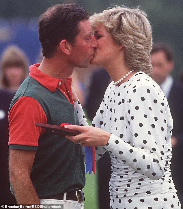 Tense: The affectionate display was a world away from the tense and distant peck Charles and Diana shared following his polo victory in 1985, just four years after their wedding