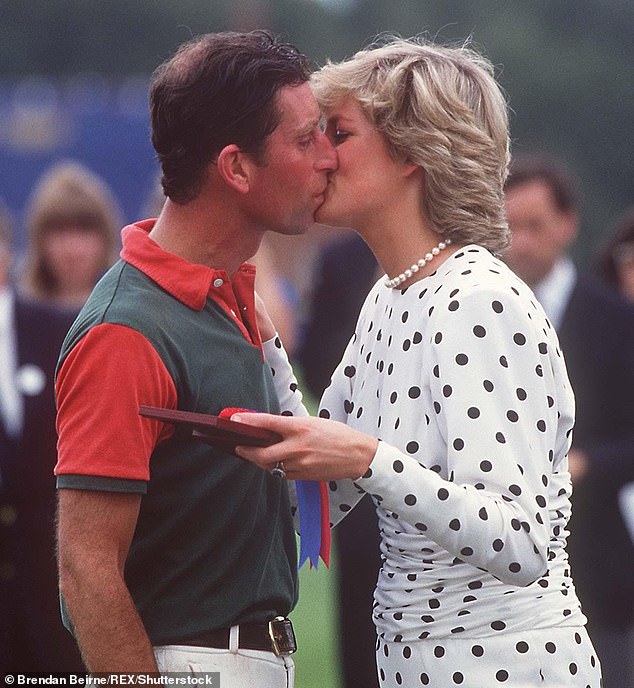 Charles and Diana also shared a tense and distant peck following his polo victory in 1985, just four years after their wedding