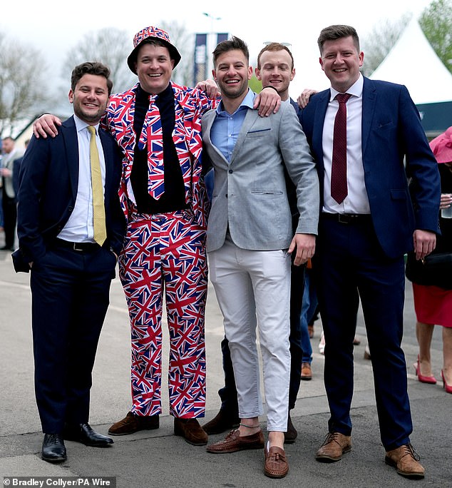 Best of British! One man showed off his national prides in a Union Jack suit