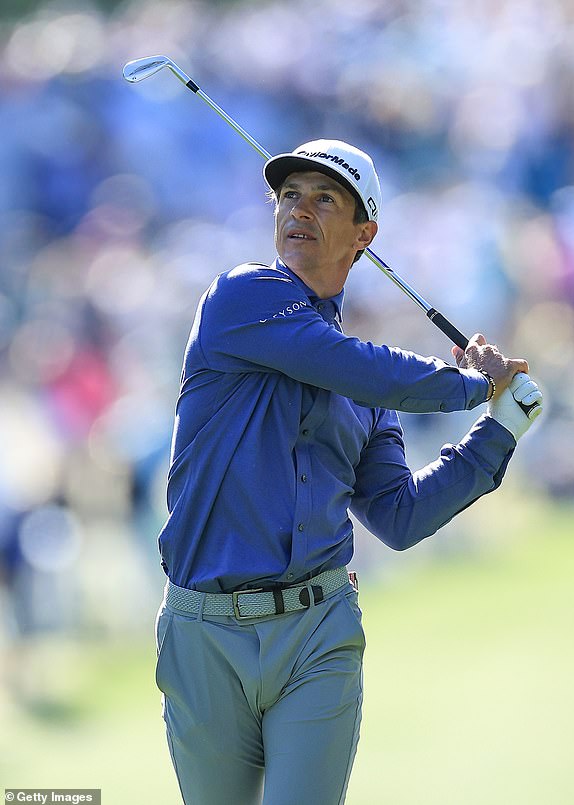 AUGUSTA, GEORGIA - APRIL 13: Thorbjorn Olesen of Denmark plays his second shot on the first hole during the third round of the 2024 Masters Tournament at Augusta National Golf Club on April 13, 2024 in Augusta, Georgia. (Photo by David Cannon/Getty Images)