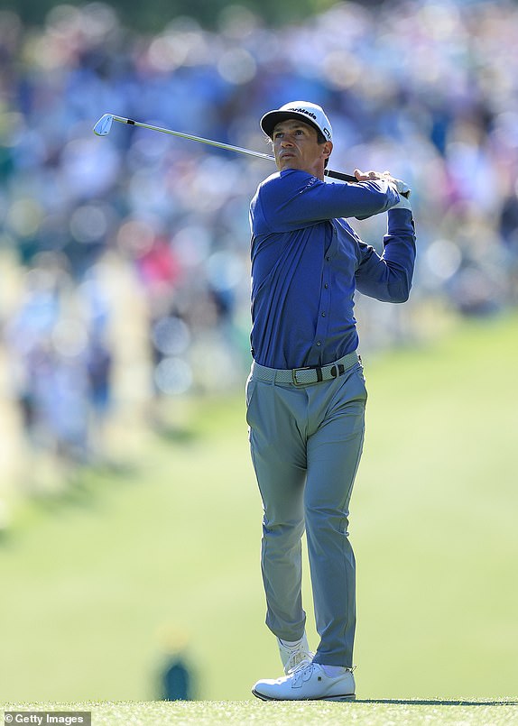 AUGUSTA, GEORGIA - APRIL 13: Thorbjorn Olesen of Denmark plays his second shot on the first hole during the third round of the 2024 Masters Tournament at Augusta National Golf Club on April 13, 2024 in Augusta, Georgia. (Photo by David Cannon/Getty Images)
