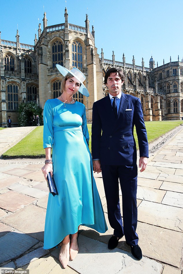 Meanwhile, the polo player revealed the couple's top secret evening wedding invitation to his Instagram followers in 2018 - despite details surrounding the event at Frogmore House being tightly guarded at the time (pictured at  Harry and Meghan's wedding)