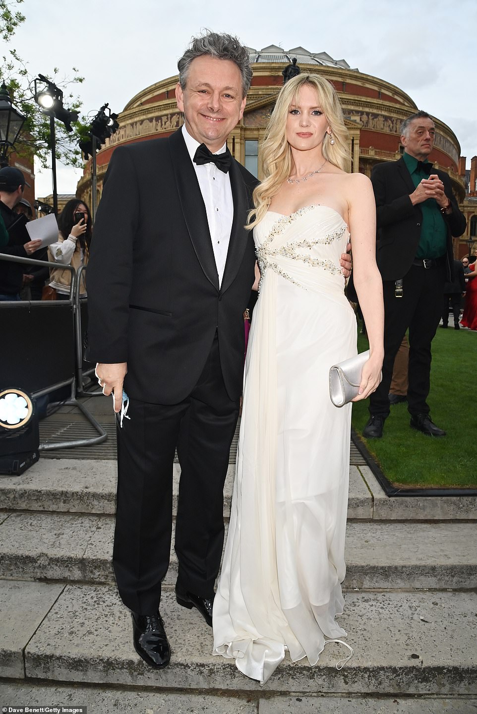The actor, 55, was joined by his wife Anna Lundberg, 30, who looked ethereal in a floaty strapless white gown