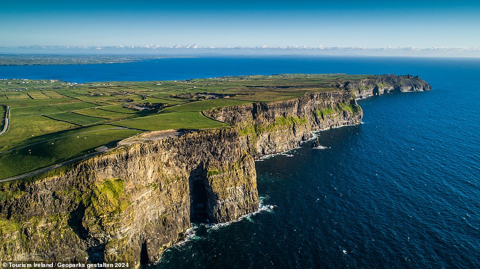 BURREN AND CLIFFS OF MOHER, IRELAND: Featuring in the sixth Harry Potter film, Harry Potter and the Half-Blood Prince, this geopark is certainly blockbuster-worthy. The park is 'on the route of the 2,500km (1,55-mile) Wild Atlantic Way, one of the longest defined coastal routes in the world, winding along the Irish coastline'. It is also home to the 'world-renowned' Cliffs of Moher, pictured. When to visit: All year round