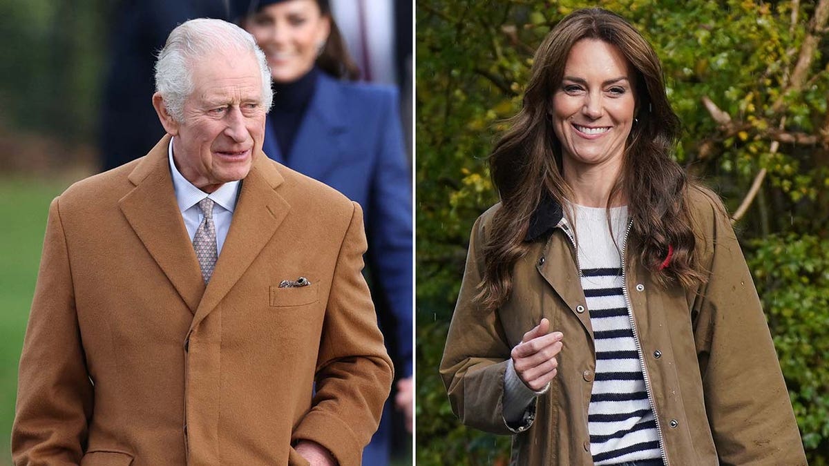 Die Royals König Charles und Kate Middleton tragen passende braune Mäntel