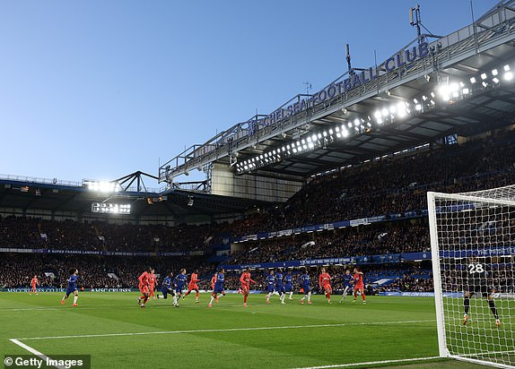 LONDON, ENGLAND - APRIL 15: General view inside the stadium during the Premier League match between Chelsea FC and Everton FC at Stamford Bridge on April 15, 2024 in London, England.(Photo by Catherine Ivill - AMA/Getty Images)