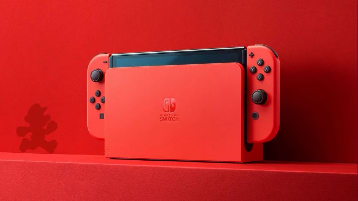 Ein Bild der Nintendo Switch – OLED-Modell Mario Red Edition.