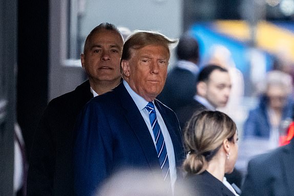 Former President Donald Trump leaves Trump Tower to head to Manhattan Criminal Court, New York City. 16 April 2024.