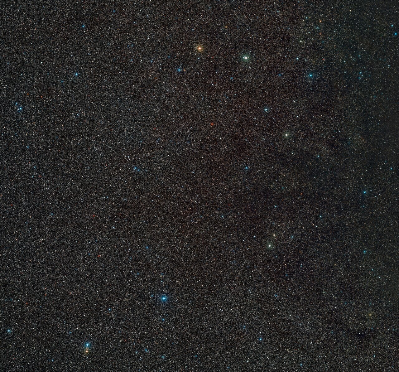 Bild eines Weltraumflecks mit Hunderten entfernter Sterne