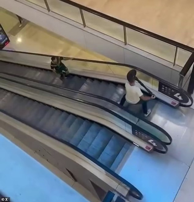 Der Franzose Damien Guerot ging viral, nachdem Aufnahmen von ihm zeigten, wie er am oberen Ende einer Rolltreppe Cauchi gegenüberstand und dabei einen Poller hielt