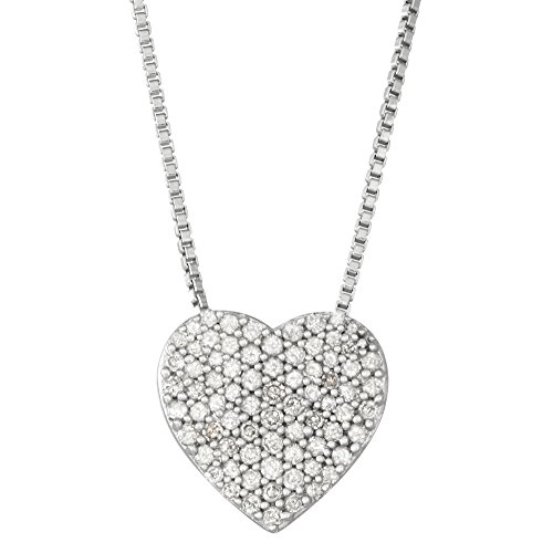 Hdiamonds Sterlingsilber-Diamant-Herz-Halskette