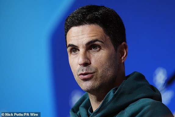 Arsenal manager Mikel Arteta during a press conference at the Allianz Arena, Munich. Picture date: Tuesday April 16, 2024. PA Photo. See PA story SOCCER Arsenal. Photo credit should read: Nick Potts/PA Wire.RESTRICTIONS: Use subject to restrictions. Editorial use only, no commercial use without prior consent from rights holder.