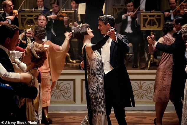 Downton Abbey's Lady Mary and her husband Henry Talbot dance in the marble saloon, used as the ballroom in the film