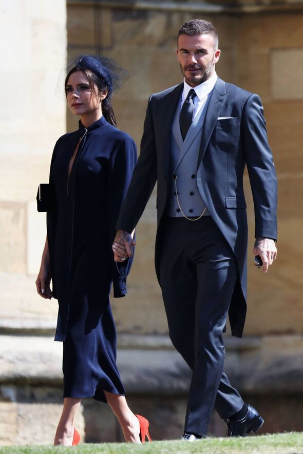 David und Victoria Beckham bei der Hochzeit von Harry und Meghan im Jahr 2018