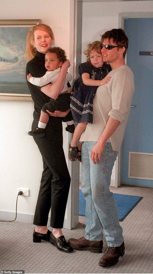 Tom Cruise and his ex-wife Nicole Kidman pictured in 1996 in Sydney, Australia with their son Connor and daughter Bella