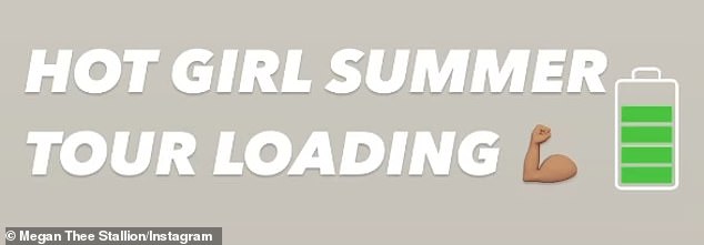 Stallion betitelte ihr Instastory-Video mit „Hot Girl Summer Tour wird geladen!“