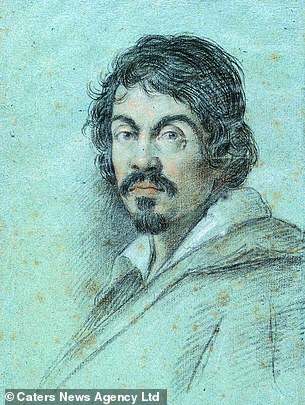 Oben ein Porträt von Caravaggio