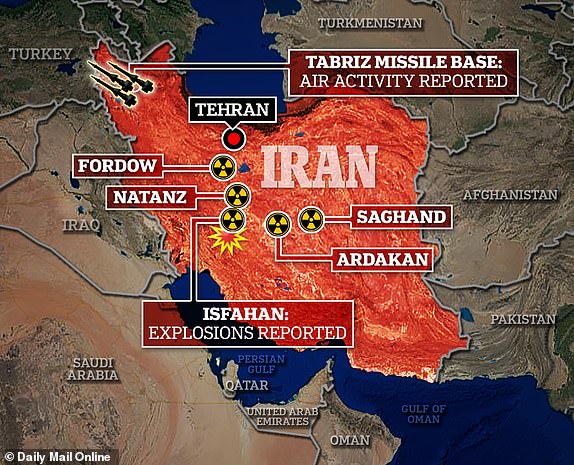 MAP - ISRAEL ATTACK ON IRAN also view of Nuclear sites - Missile site locations