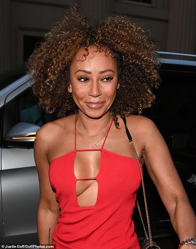 Melanie Brown rounded off the Spice Girls contingent at the party held at Oswald's, Mayfair