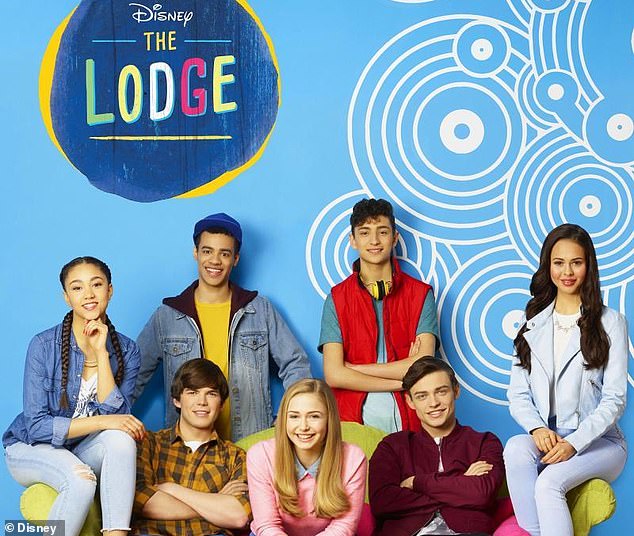 Disney's The Lodge, which aired in 2016, was billed as the UK's version of High School Musical - and saw Luke star as Ben Evans (Pictured bottom row, second from left)
