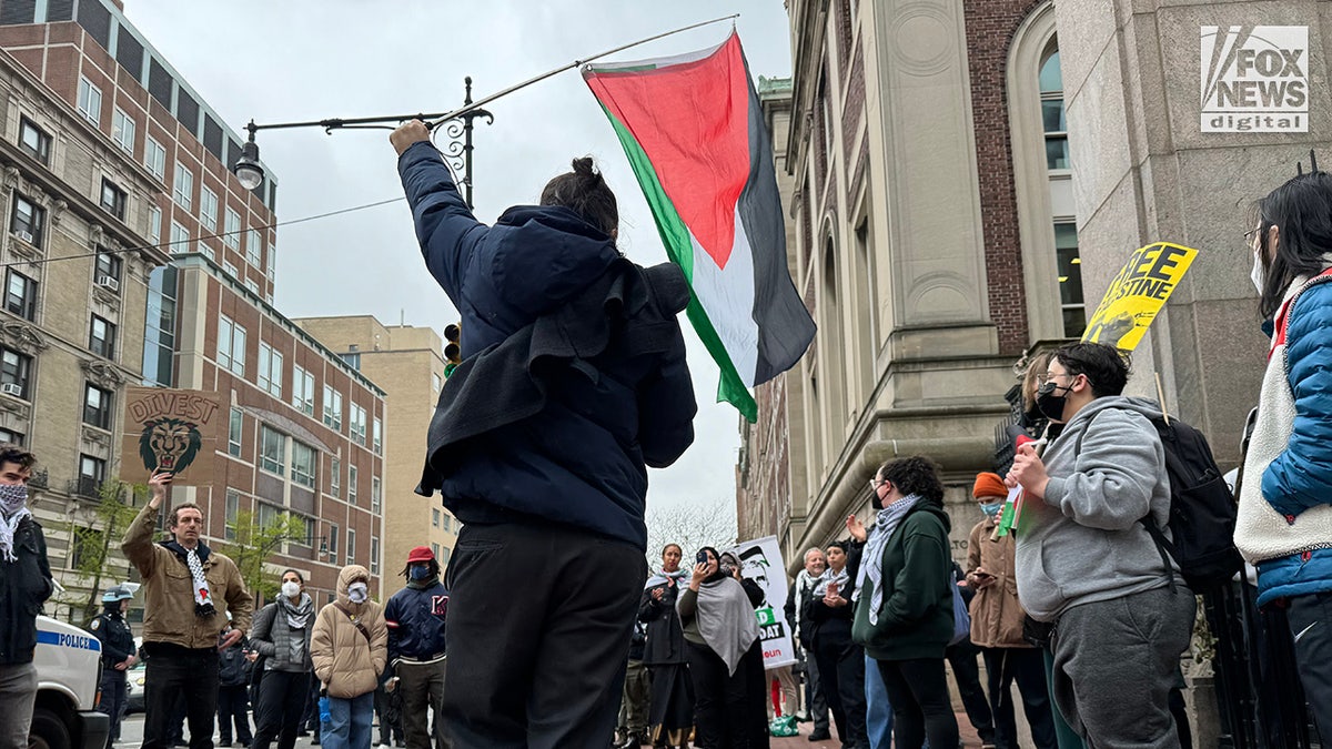 Antiisraelische Studenten demonstrieren auf dem Campus der Columbia University