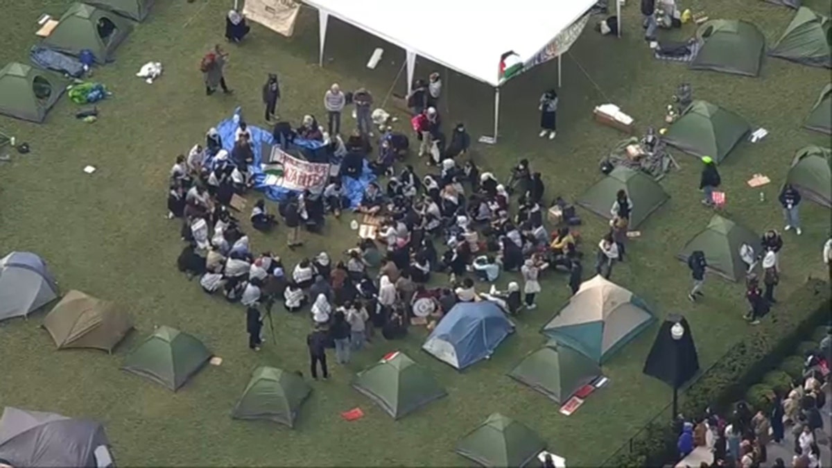 Antiisraelische Demonstranten besetzen den Hauptrasen der Columbia University