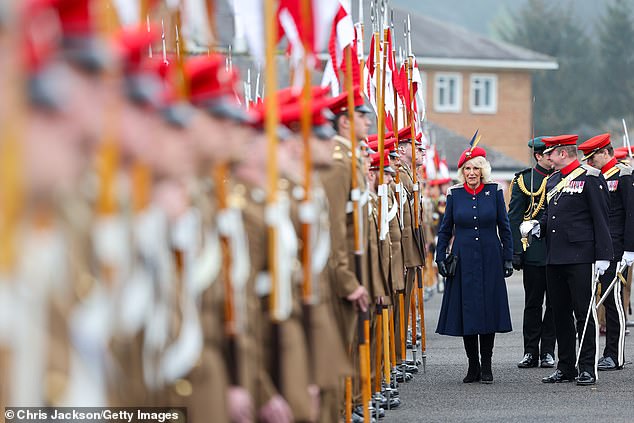 The regiment then performed a royal salute, with the Queen then inspecting and addressing lancers in the 152-person parade