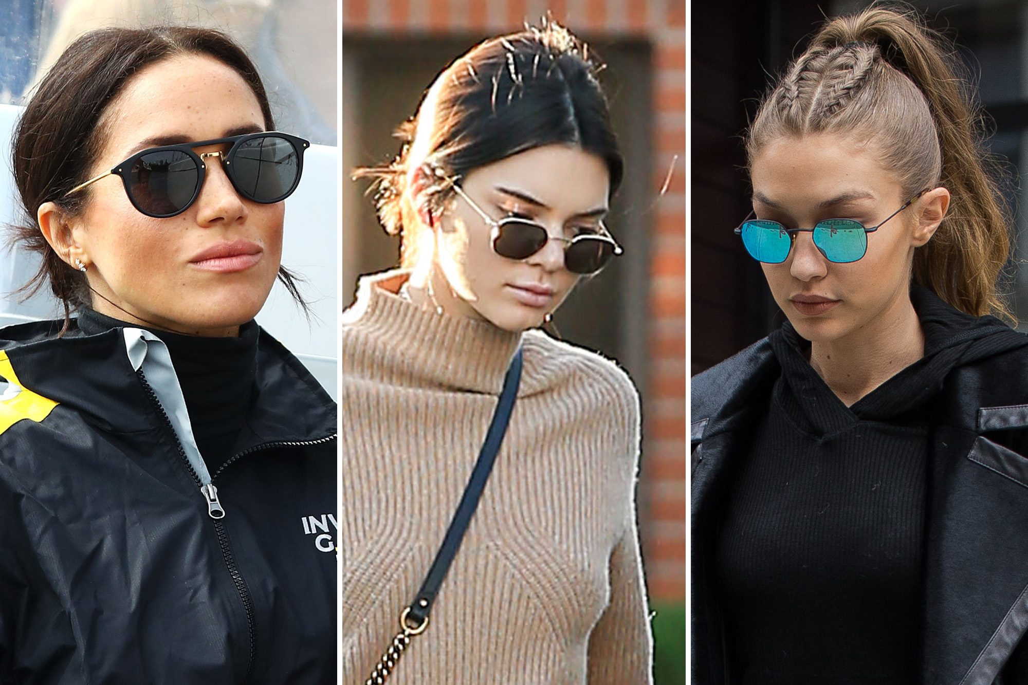Meghan Markle, Kendall Jenner und Gigi Hadid mit Sonnenbrille