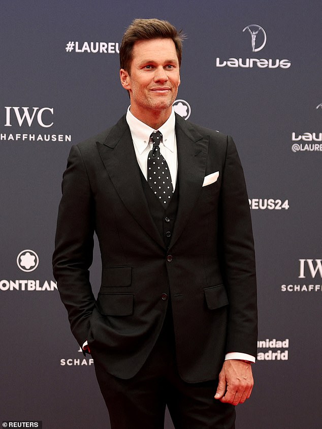 American former football quarterback Tom Brady looked dapper as he posed at the event too